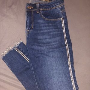 ZARA Z1975 JEANS WITH SIDE SPARKLY STRIPES